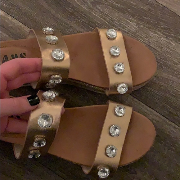 Rose Gold Rhinestone Sandals - Picture 5 of 6